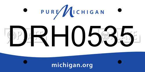 DRH0535 Michigan License Plate