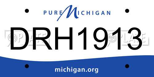 DRH1913 Michigan License Plate