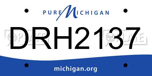 DRH2137 Michigan License Plate