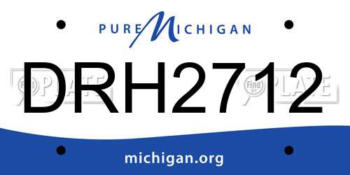 DRH2712 Michigan License Plate