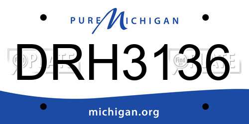 DRH3136 Michigan License Plate
