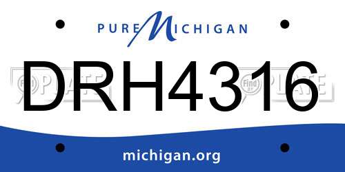 DRH4316 Michigan License Plate