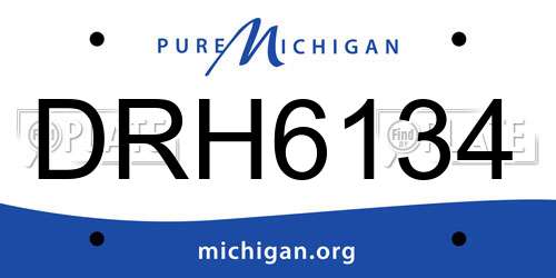 DRH6134 Michigan License Plate