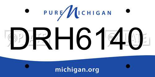 DRH6140 Michigan License Plate