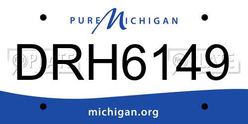 DRH6149 Michigan License Plate