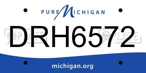 DRH6572 Michigan License Plate