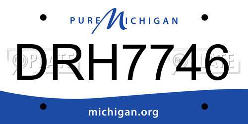 DRH7746 Michigan License Plate