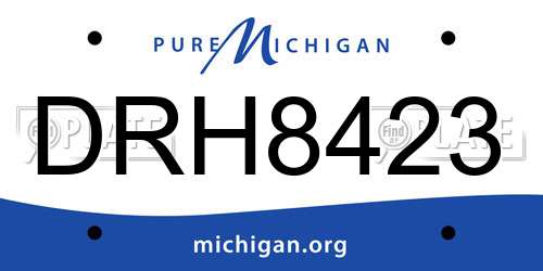 DRH8423 Michigan License Plate