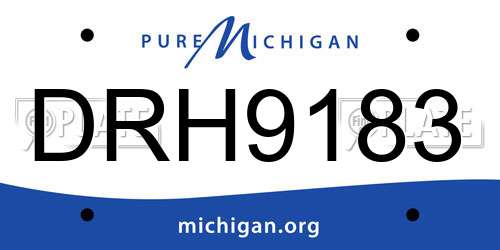 DRH9183 Michigan License Plate