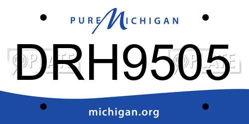 DRH9505 Michigan License Plate