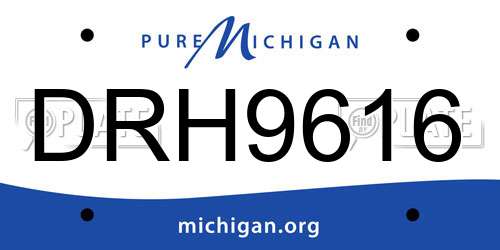 DRH9616 Michigan License Plate