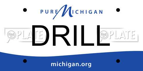 DRILL Michigan License Plate