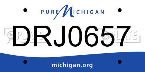 DRJ0657 Michigan License Plate