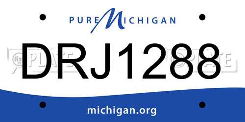 DRJ1288 Michigan License Plate