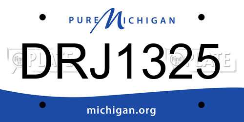 DRJ1325 Michigan License Plate
