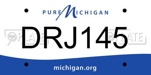 DRJ145 Michigan License Plate