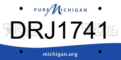 DRJ1741 Michigan License Plate