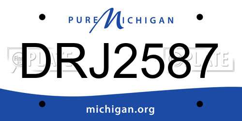 DRJ2587 Michigan License Plate
