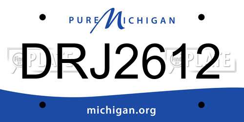 DRJ2612 Michigan License Plate