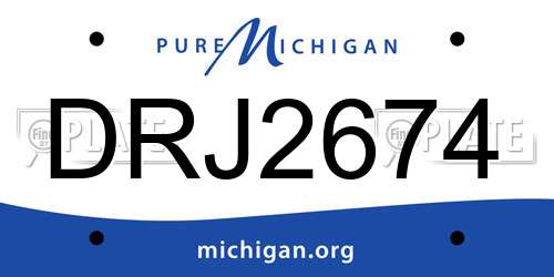 DRJ2674 Michigan License Plate