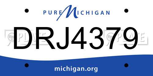 DRJ4379 Michigan License Plate