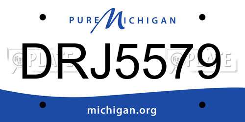 DRJ5579 Michigan License Plate