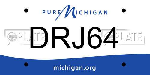 DRJ64 Michigan License Plate