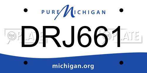 DRJ661 Michigan License Plate