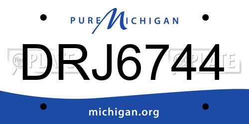 DRJ6744 Michigan License Plate