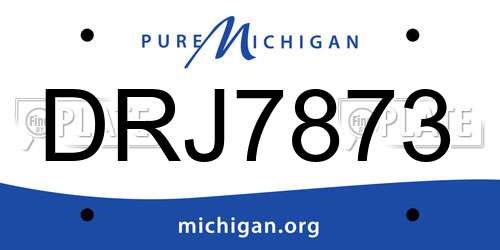 DRJ7873 Michigan License Plate