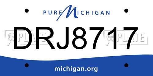 DRJ8717 Michigan License Plate