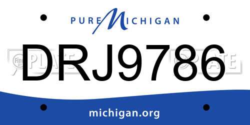 DRJ9786 Michigan License Plate