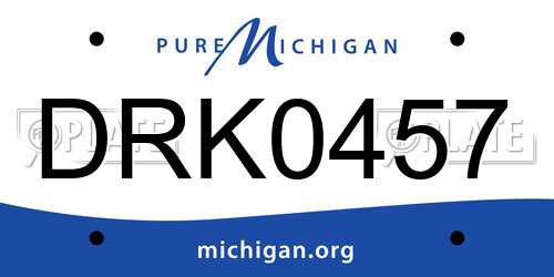 DRK0457 Michigan License Plate