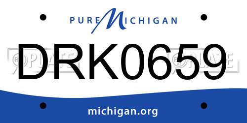 DRK0659 Michigan License Plate