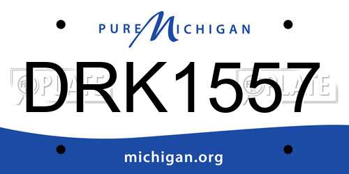 DRK1557 Michigan License Plate