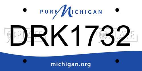 DRK1732 Michigan License Plate