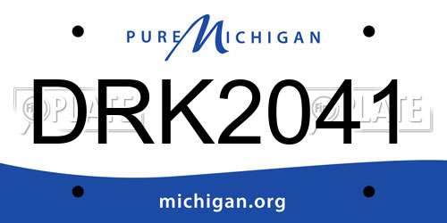 DRK2041 Michigan License Plate