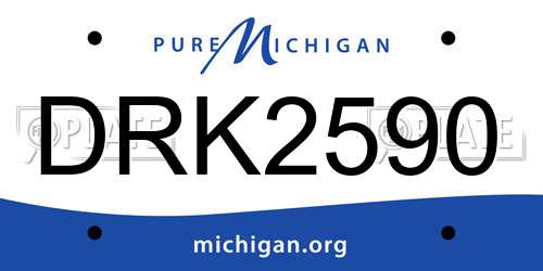 DRK2590 Michigan License Plate
