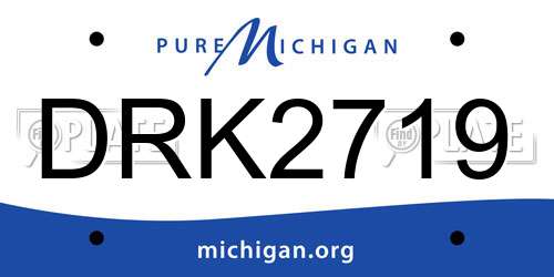 DRK2719 Michigan License Plate