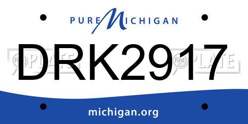 DRK2917 Michigan License Plate