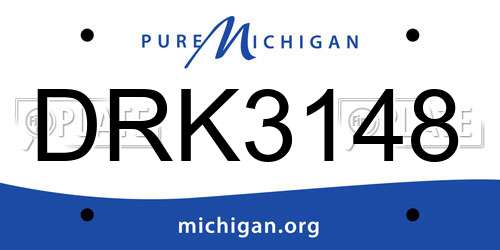 DRK3148 Michigan License Plate