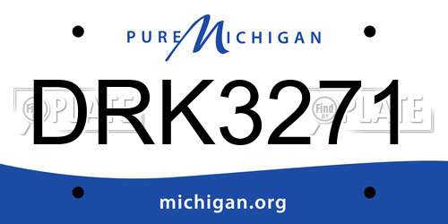 DRK3271 Michigan License Plate