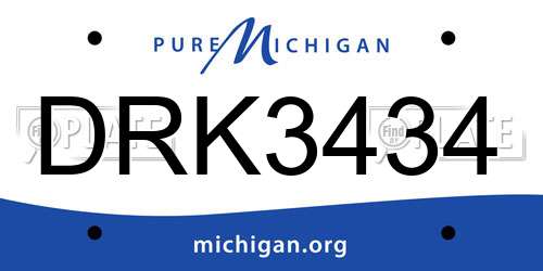 DRK3434 Michigan License Plate