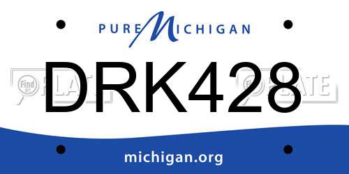 DRK428 Michigan License Plate