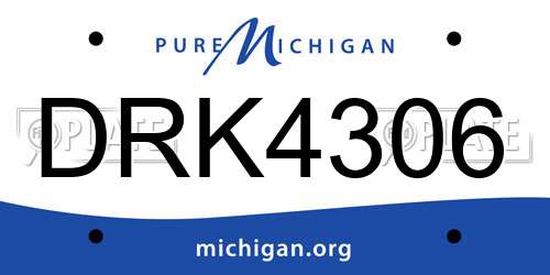DRK4306 Michigan License Plate
