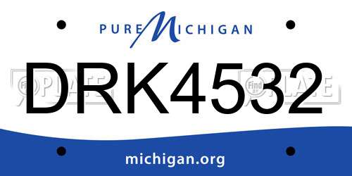 DRK4532 Michigan License Plate