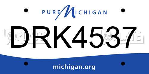 DRK4537 Michigan License Plate