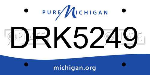DRK5249 Michigan License Plate