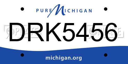 DRK5456 Michigan License Plate