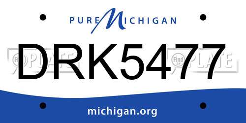 DRK5477 Michigan License Plate